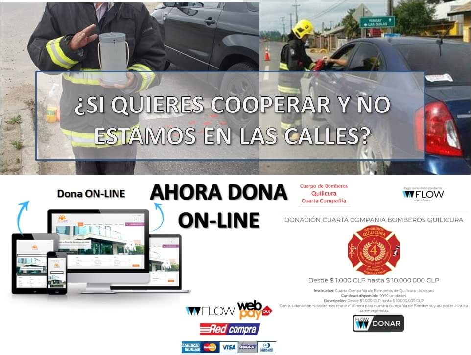 amistadtch's tweet photo. Siempre puedes ayudar, si no estamos en las calles pidiendo cooperación, puedes cooperar en líneas. 
https://t.co/T1VRFObN1J
Dona seguro dona por Webpay.
#quilicura
#bomberos
#itfaiye
#cooperacion https://t.co/oyEGZIx65R
