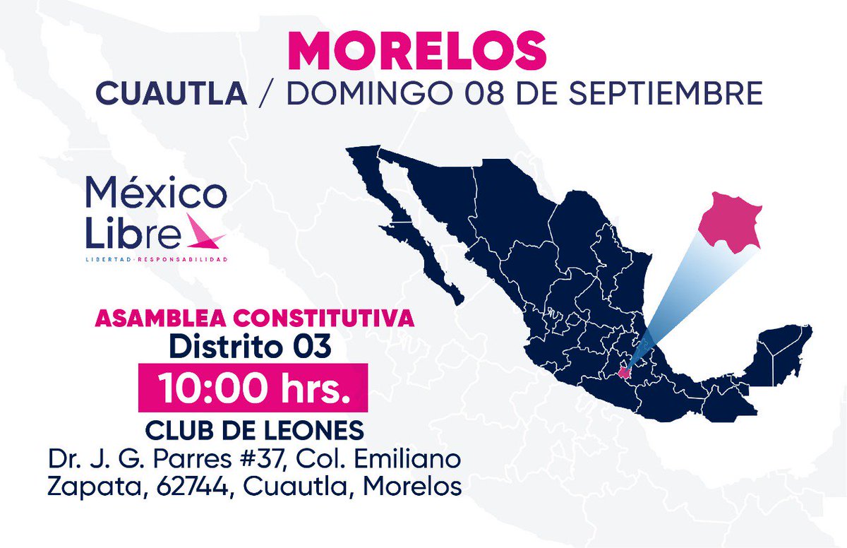 MexLibre_'s tweet photo. 📣 #Morelos Ahora toca el turno a Cuautla. ¡Pasa de la indignación a la acción y únete para construir el país que siempre hemos soñado! https://t.co/sWaCWsy80r