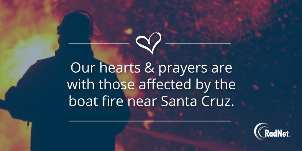 We are deeply saddened to hear the news of the Conception Boat Fire in Santa Cruz. Our hearts go out to all of the victims, their families & loved ones affected by this awful tragedy. We send our love and support.
#SantaCruzIsland #SantaCruzBoatFire #Conception #BoatFire #RadNet