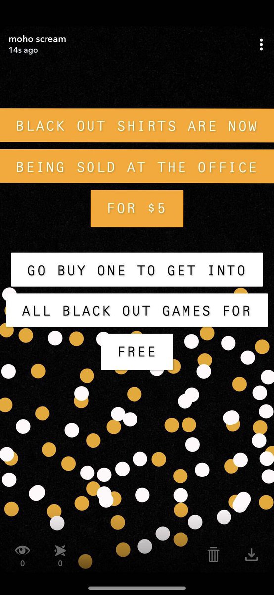 Mohoscream1's tweet photo. BLACK OUT SHIRTS FOR SALE❗️❗️                                                       GET YOURS @ THE OFFICE FOR ONLY $5.00 TO GET INTO BLACKOUT GAMES FOR FREE https://t.co/zc62CqIAGn