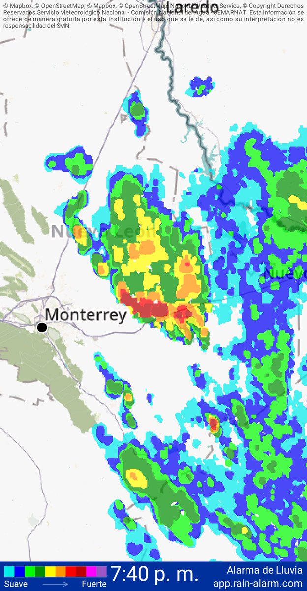 abimaelsalas's tweet photo. Primera banda de lluvia fuerte  y tormenta eléctricas asociada a la tormenta tropical #Ferand  se aproxima a zona metropolitana de #Monterrey llega dentro de la siguente hora. 7:40 p. m. https://t.co/9GWE79oAh9
