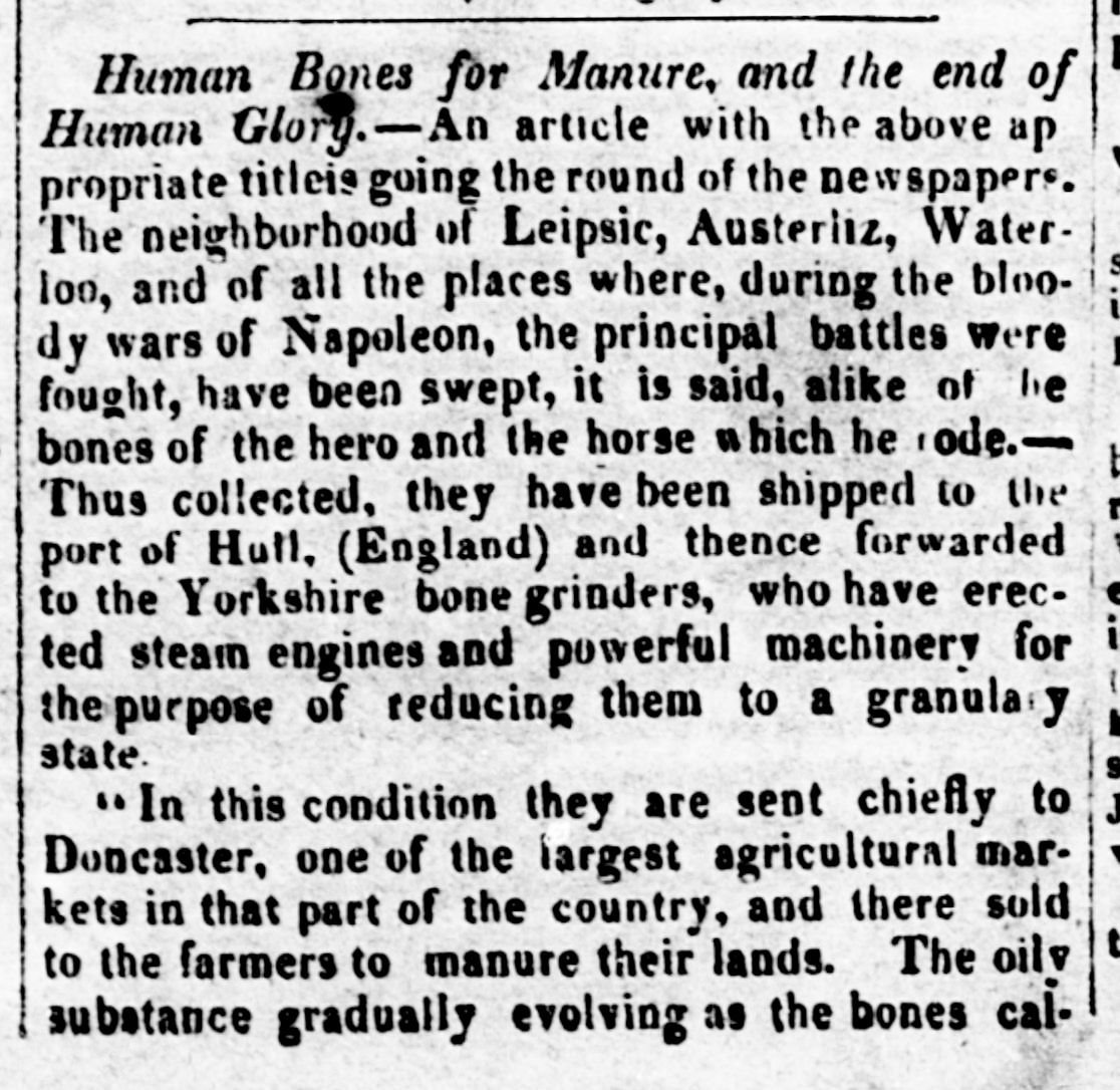 9.  "I'll grind his bones to make my bread!"The Phenix Gazette July 20, 1833 front page