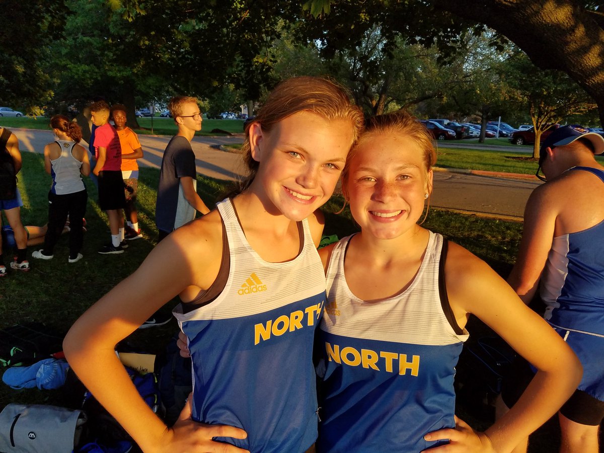DavNorthXC's tweet photo. Kayla Overton and Lindsay Knight went 1st and 2nd in the fresh/soph/JV race in Clinton. Go Wildcats!! @DavenportNorthH https://t.co/Zq4ibKMktV