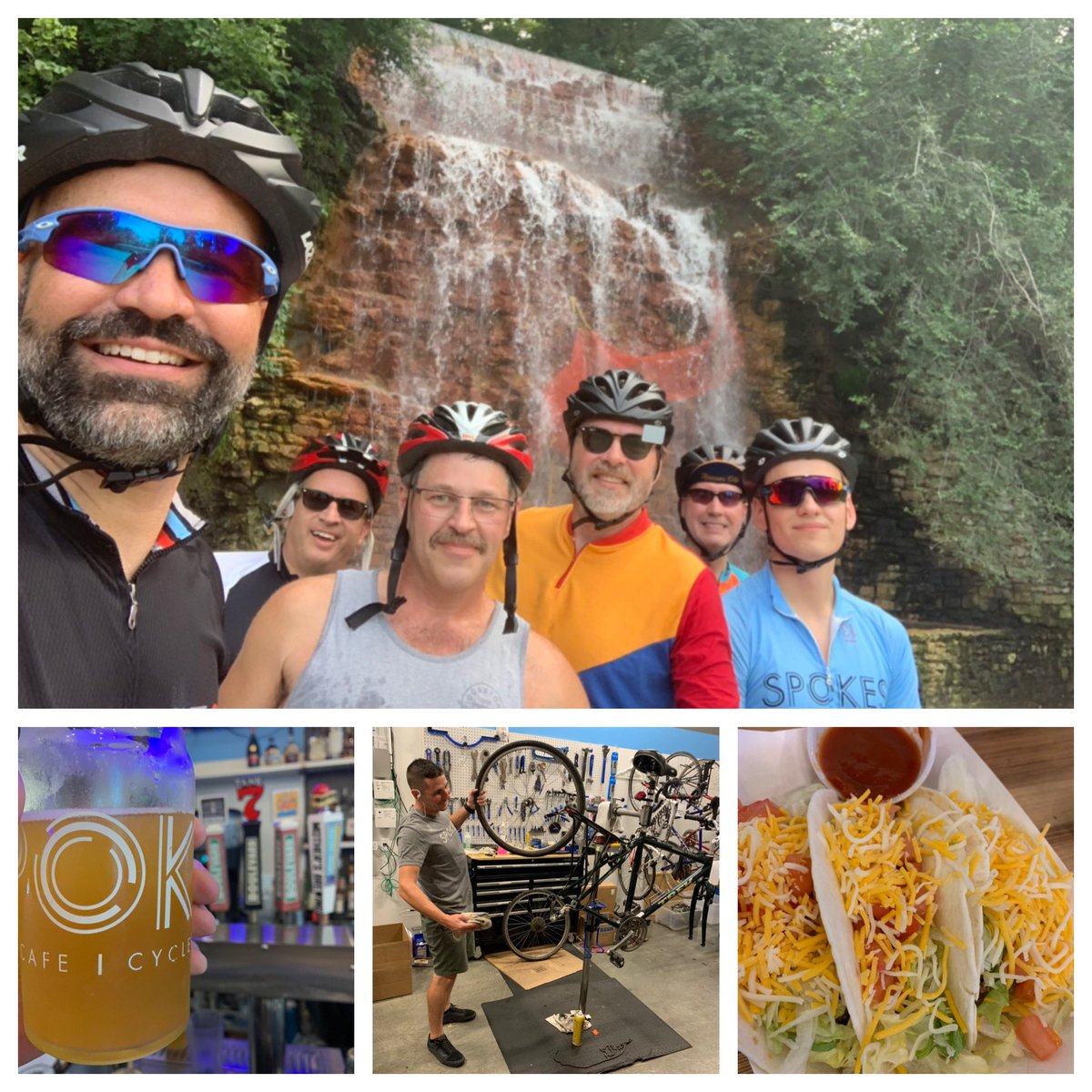 spokeskc's tweet photo. Tonight we explored Cliff Drive, inhaled $2 tacos, replenished our carbs and swapped bike stories while connecting with other local cycling advocates who want to make #KC an even better place to ride and live! #KCSocialRide #SpokesKC https://t.co/OVmZj7B3ZX