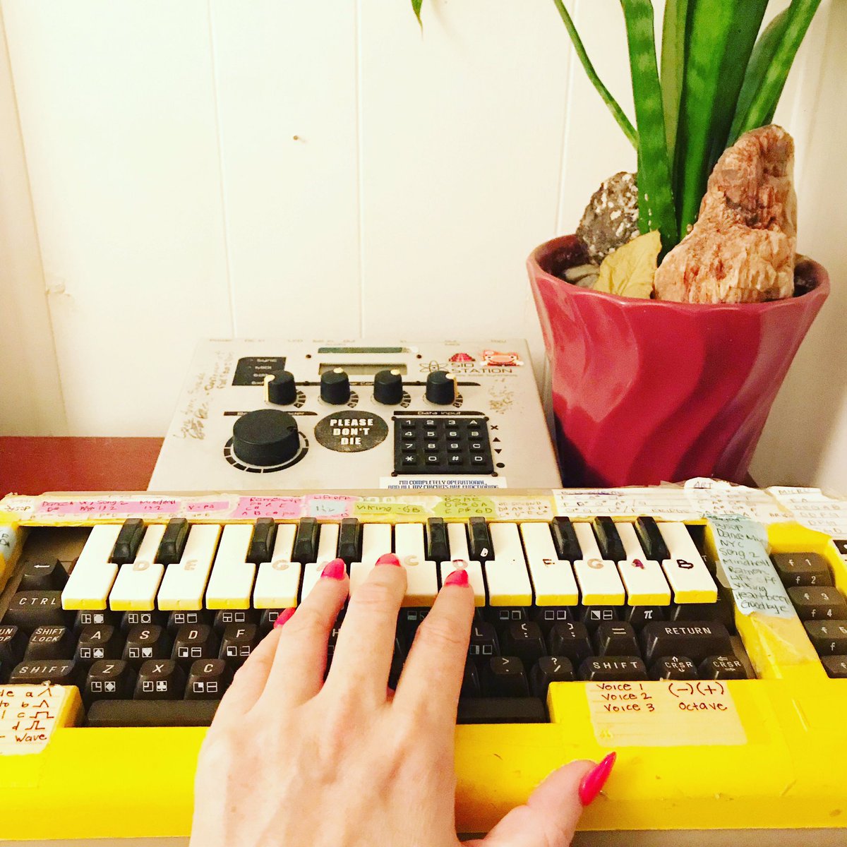 ComputeHer's tweet photo. About to practice my parts for our @8bitweapon show on September 13th at 9:00 pm at @elcidsunset! Will you be there? ☺️👾#computeher #8bitweapon #fridaythe13th #8bitla #8bit #chipmusic #chiptunes #8bit #commodore64 #liveperformance #independentmusic #sidstation #c64 https://t.co/S9pTshmq1g
