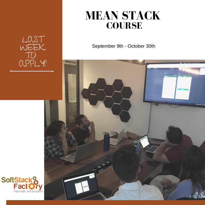 SoftStack's tweet photo. We are one week away from our JavaScript MEAN Stack Spin-Up! In this 8-week introductory course our students focus on learning the basic skills to programming.
There is still time to apply https://t.co/7nwFgUGJ76
#HTML5 #CSS #Angular #MeanStack #Javascript #NodeJS #StrongLoop https://t.co/ZrsILAEVDA