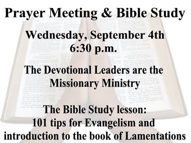 OakCityBaptist's tweet photo. Join us for Prayer Meeting, Bible Study &amp; the first night of the new Awana youth Bible study activities tomorrow night starting at 6:30pm. Hope to see you there! https://t.co/2ZysG1ZH6A