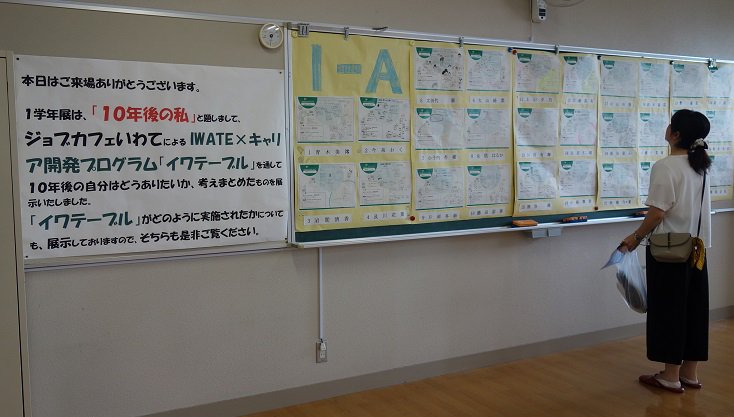 ジョブカフェいわて 高校生 が 地元社会人 と交流するなどして自分の将来の仕事や 岩手 で働くことについて考えた イワテーブル そのなかで10年後の自分の姿などを描いたキャリアデザインシートの展示が 盛岡二 盛岡北 一関二 の各校の 文化祭 で ジョブカフェいわて 高校生 が 地元社会人 と交流するなどして自分の将来の仕事や 岩手 で働くことについて考えた イワテーブル そのなかで10年後の自分の姿などを描いたキャリアデザインシートの展示が 盛岡二 盛岡北 一関二 の各校の 文化祭 で