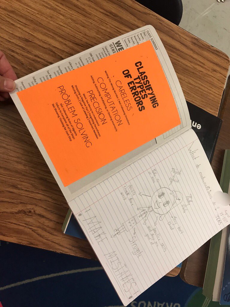 Bilingualadv's tweet photo. Math journals are a go in 5th grade!!! #mathinaction #whatgoodmathematiciansdo #classifyingerrortypes @NISDElemMath @NISDPassmore @MonicaConroy7 https://t.co/BVMmOTVuAb