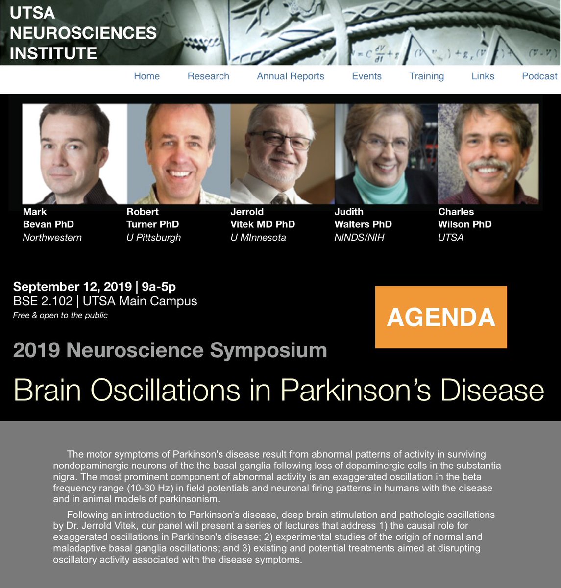 UTSA Neuroscience (@utsaneuro) on Twitter photo Sept 12: Learn about pathological electrical brain oscillations in Parkinsonism, their cellular bases, and how basic research into mechanisms of electrical signaling is informing new therapies for PD. <a href="/UtsaBiology/">UTSA Biology</a> <a href="/UTSAResearch/">UT San Antonio Research</a> <a href="/utsabrainhealth/">@UTSABrainHealth</a> <a href="/UTSASciences/">College of Sciences</a> Sept 12: Learn about pathological electrical brain oscillations in Parkinsonism, their cellular bases, and how basic research into mechanisms of electrical signaling is informing new therapies for PD. <a href="/UtsaBiology/">UTSA Biology</a> <a href="/UTSAResearch/">UT San Antonio Research</a> <a href="/utsabrainhealth/">@UTSABrainHealth</a> <a href="/UTSASciences/">College of Sciences</a>