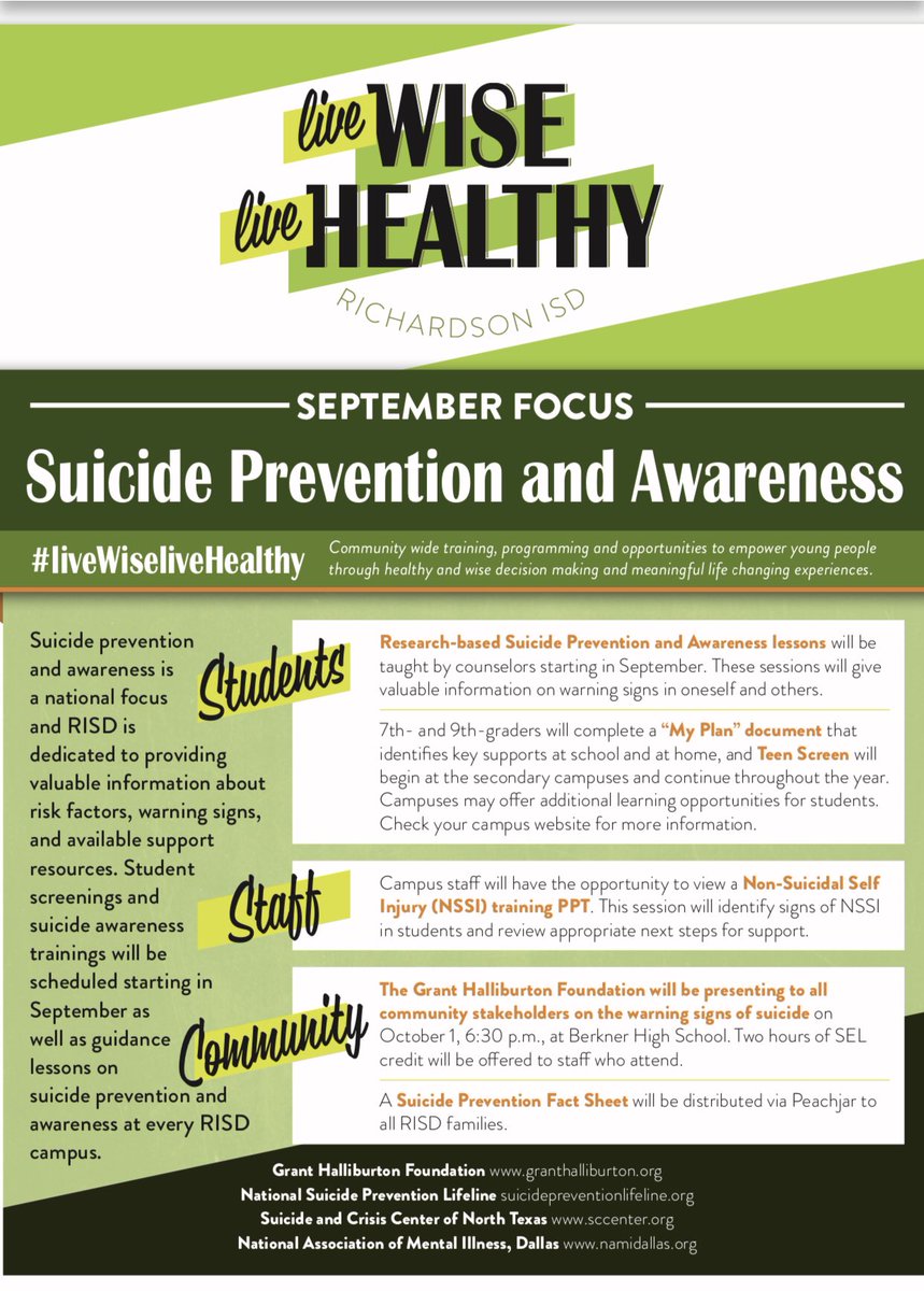 #liveWiseliveHealthy for September!
Let’s spread awareness that can lead to prevention.