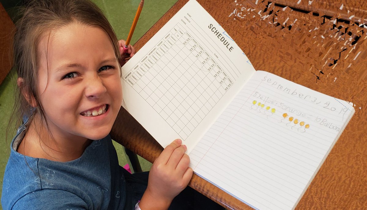 SGEMathTigers's tweet photo. Mrs. Huck's 2nd Grade students solved problems in their Math Journals 📓✏ on the First Day of School.  #poseaproblem #Perseverance #welovemath #day1 @AACPS_PK5Math  @SouthgateTigers 🐯 https://t.co/OQHXruDeVk