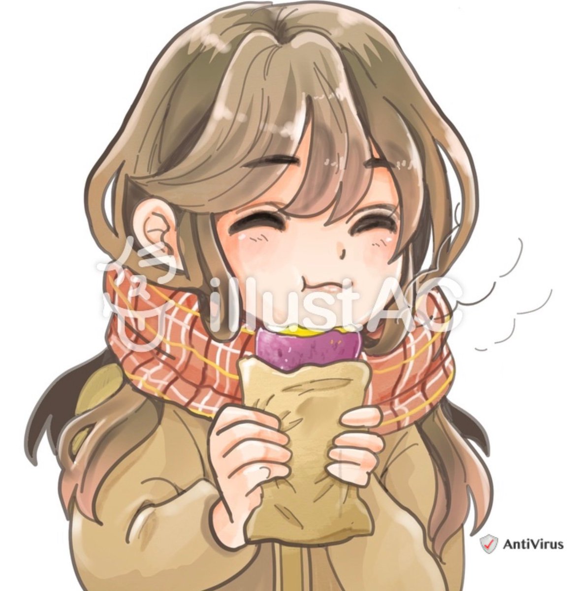 Momoza Op Twitter 焼き芋を食べるかわいい女の子を描いてみました 食欲の秋が待ち遠しいです 下記のリンクで無料ダウンロードできます T Co Bsue0109hc 女の子 イラスト さつまいも 焼き芋 イラストac