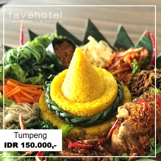favejababeka's tweet photo. Nasi tumpeng untuk berbagai acara anda mulai dari acara syukuran (selamatan) kantor,ulang tahun,pernikahan,ataupun acara lainnya.
informasi pemesanan,
📞: 021-2851 8888
📧 : jababekainfo@favehotels.com
🌐 : https://t.co/HtSWnJbssh
#favehoteljababeka 
#tumpengacara 
#tumpengarisan https://t.co/wIYBENz57X