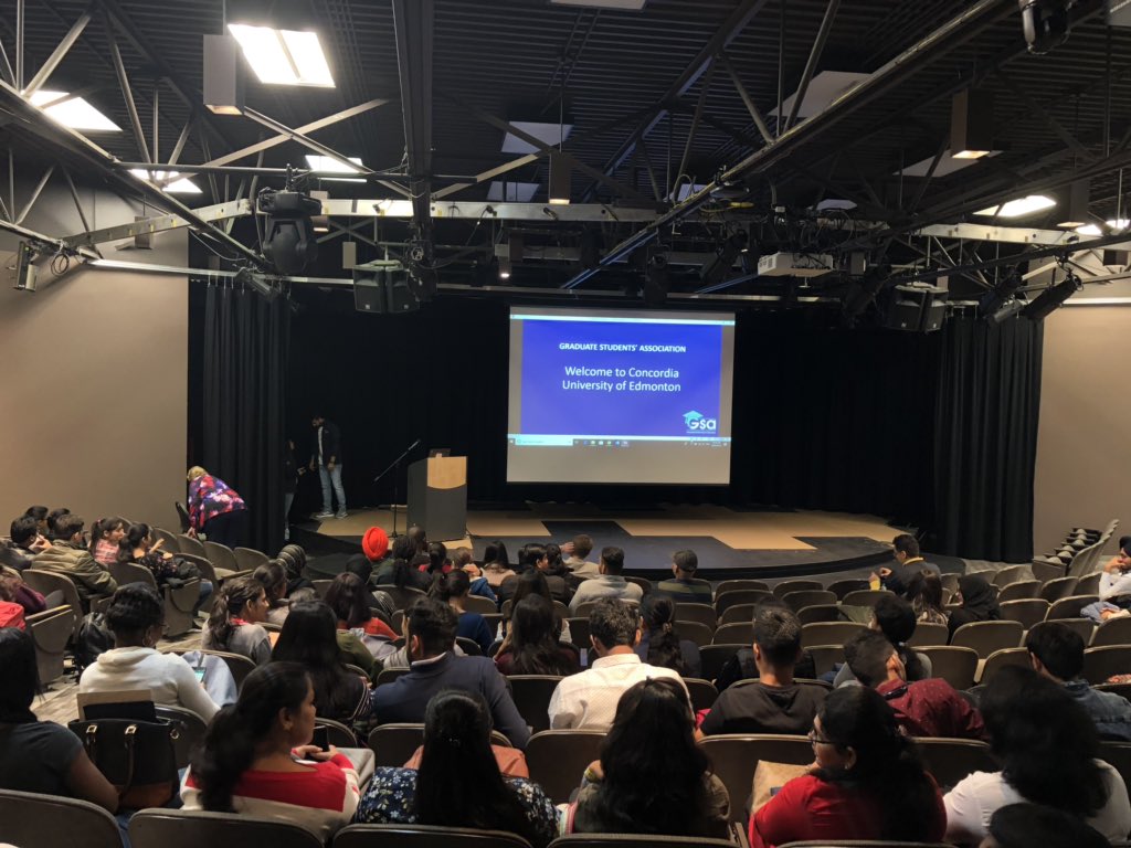 CUE_Management's tweet photo. The @CUE_GSA put on a great agenda for new grad students @CUEdmonton today! Thanks to the exec (Rajat, Sushant, Akash and Jasmine) for ensuring the students get the info they need to start the term off right, particularly in in #MISSM #MISAM #GDIS #GDIA https://t.co/m9QVedyWY7 https://t.co/vzXOM6zv3A
