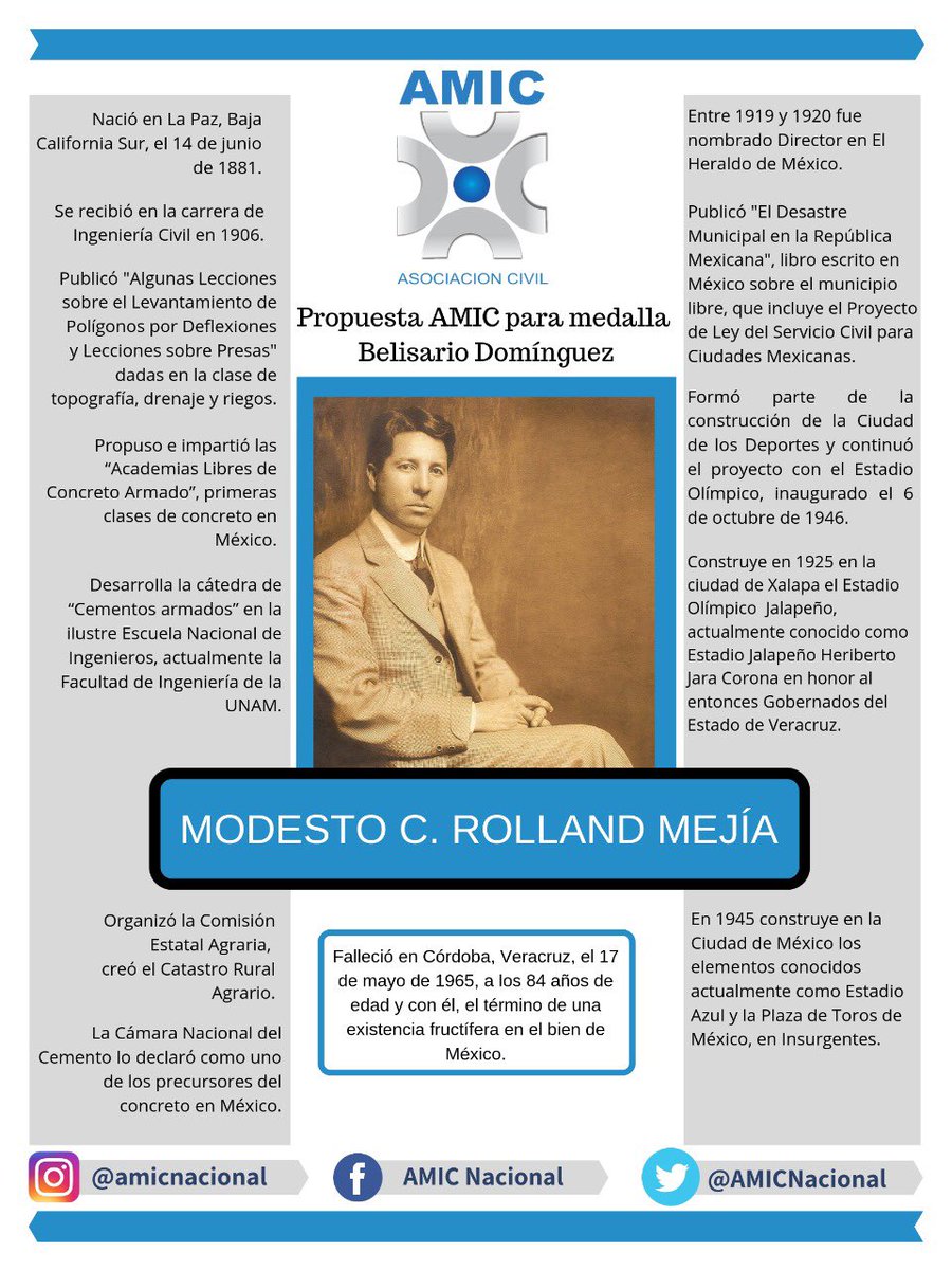 Propuesta AMIC a la Medalla al honor Belisario Domínguez del Senado de la República para mexicanos sobresalientes.