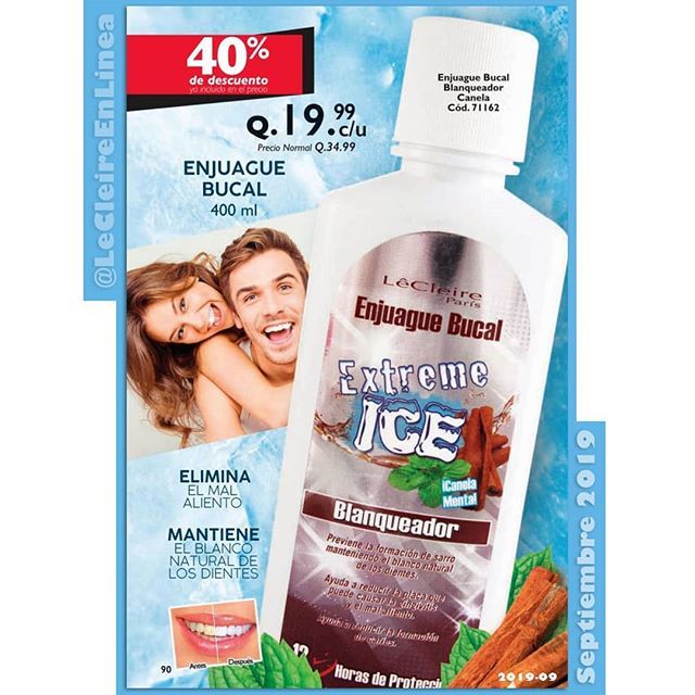 LeCleireEnLinea's tweet photo. Elimina el mal aliento y mantén el blanco natural de tus dientes con el ENJUAJE BUCAL BLANQUEADOR CANELA Y MENTA de la línea EXTREME ICE de LêCleire París.

Contenido 400ml

CATEGORIAS
#OfertasEspecialesLeCleireSeptiembre2019
#CuidadoBucalLeCleireSeptiem… https://t.co/IMml5TiRFO https://t.co/DegyMO3aGU