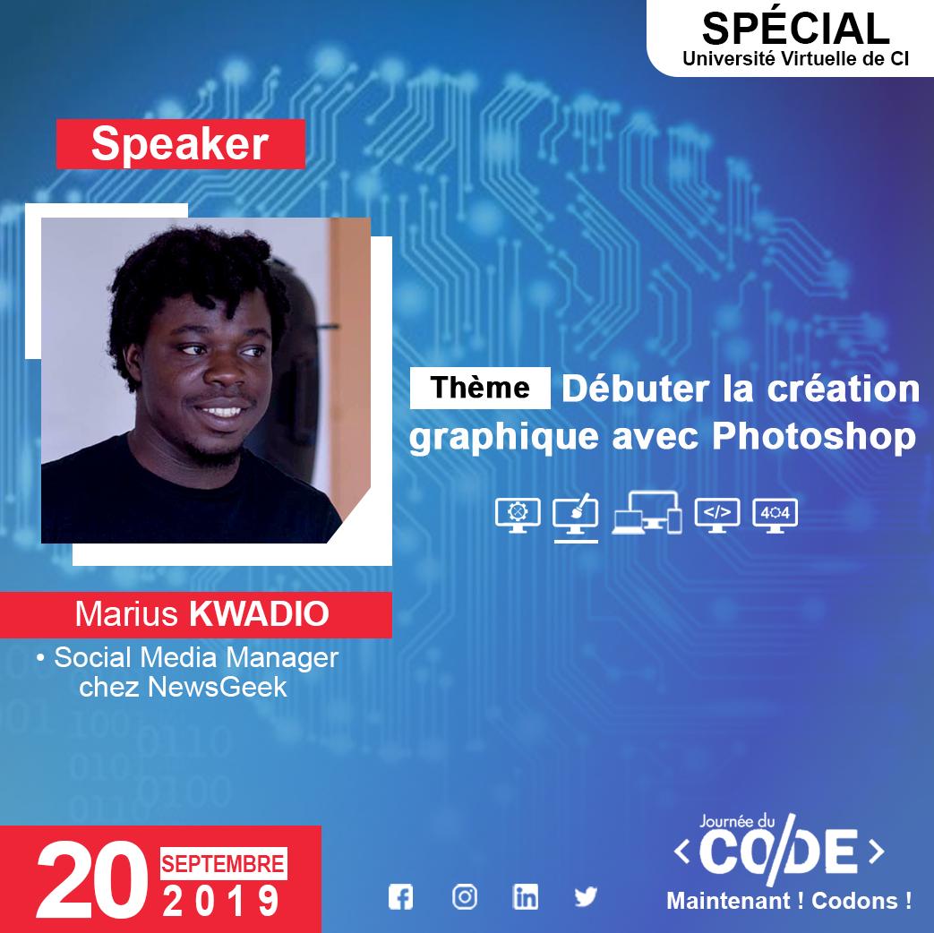 journeeducode's tweet photo. #J2Code_UVCI
THEME : Débuter la création graphique avec #photoshop
Speaker : @MKwadyo
#J2CODE
#MaintenantCodons #SpécialUVCI @NewsGeek20 https://t.co/ppcsEIyyRH