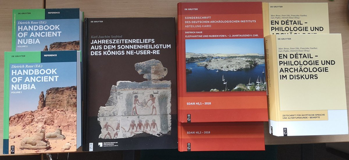Dr_Frantastic's tweet photo. Books, books, books! There is more from #Egyptology from @UniLeipzig with @dg_classics, all recently published and many of them in two volumes. Especially proud of my proceedings of the #ICDS2017. ๐บ๐พ๐๏ธ๐ https://t.co/Qjae51xJMq