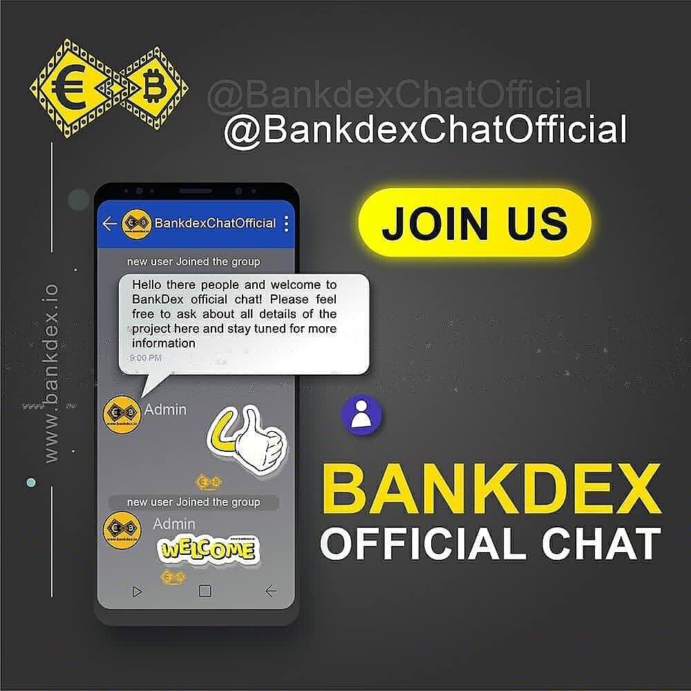 BANKDEX OFFICIAL CHAT
Feel free to join our Telegram official group and ask anything you want.   Here, several dedicated admins are ready to answer all your inquiries.  Here is the link: @BankdexChatOfficial
More Info on bankdex.io