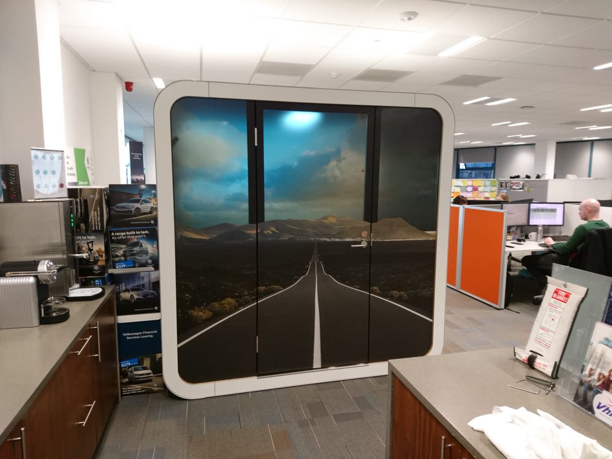 AppliedSigns's tweet image. Custom graphic added to a privacy pod in a Dublin office #OfficeBranding #WorkplaceBranding #InteriorBranding