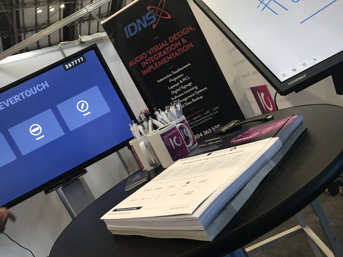 IDNS_Ltd's tweet photo. A double event whammy over the next couple of days. We’re in Leicester for #COUP19 and Manchester for the @ExpoNHS with @myClevertouch - come and say hello if you’re here! #Expo19NHS #AVTweeps https://t.co/R7MWqrsQS9