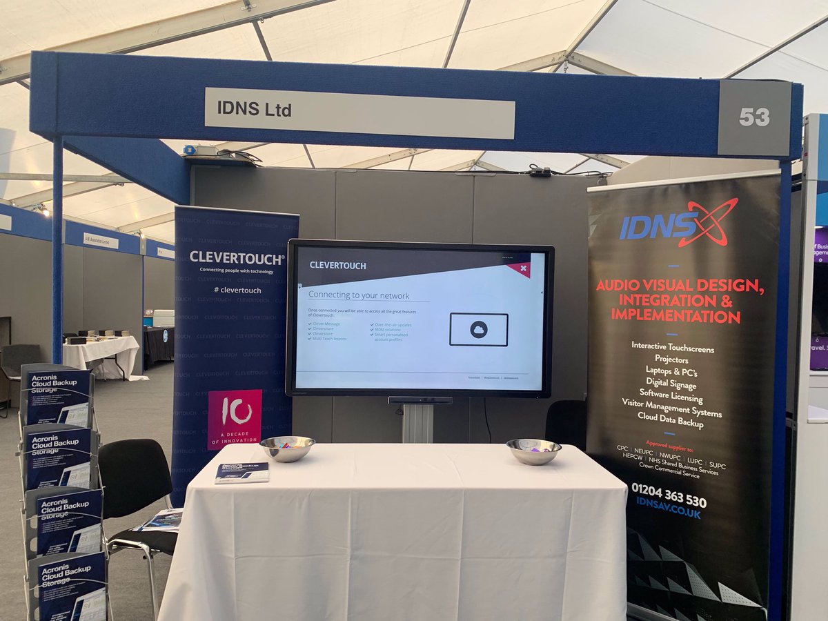 IDNS_Ltd's tweet photo. A double event whammy over the next couple of days. We’re in Leicester for #COUP19 and Manchester for the @ExpoNHS with @myClevertouch - come and say hello if you’re here! #Expo19NHS #AVTweeps https://t.co/R7MWqrsQS9