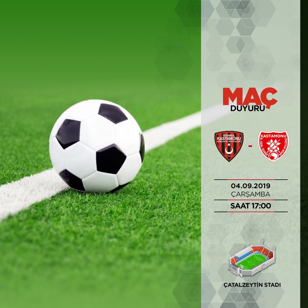 istkastamonuSK's tweet photo. Kastamonu İl Özel İdare Spor ile sezon öncesi hazırlık maçına çıkıyoruz.

🏟Çatalzeytin Stadyumu
🗓04.09.2019 
⏰ 17.00
📍Çatalzeytin / Kastamonu

#Futbol1Aşktır 🖤❤️ https://t.co/NBdgOuR0nL