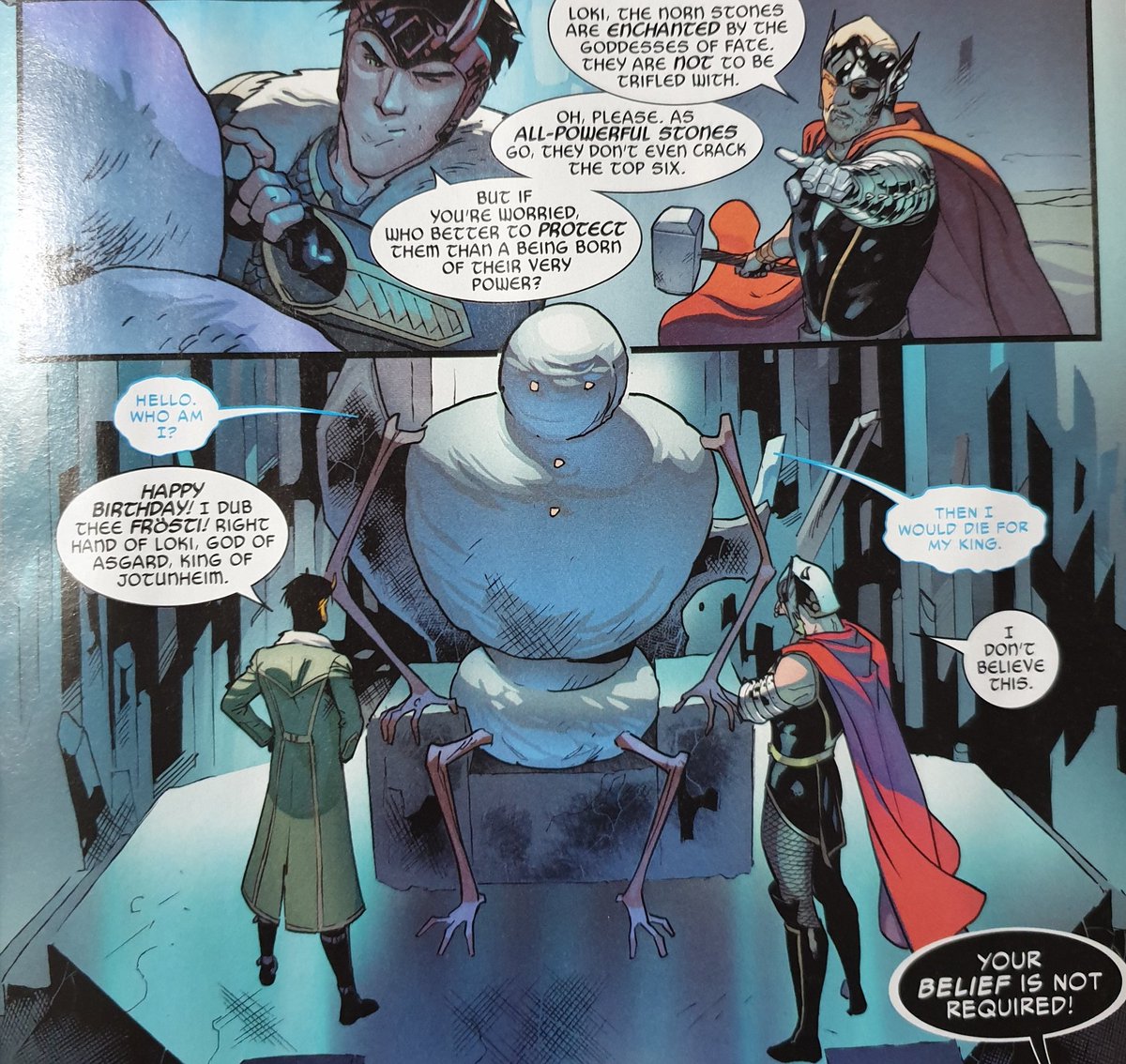 ทำไมโลกิตลกงี้วะ555555 ฮือออชอบความเคียงข้างกันของเขาอะ คนพี่เป็นราชาแห่งแอสการ์ดแล้ว คนน้องก็เป็นราชาแห่งโยฮันไฮม์ ยิ่งกว่ากิ่งทองใบหยก
P.s. ชอบความ Loki, God of Asgard, King of Jotunheim.