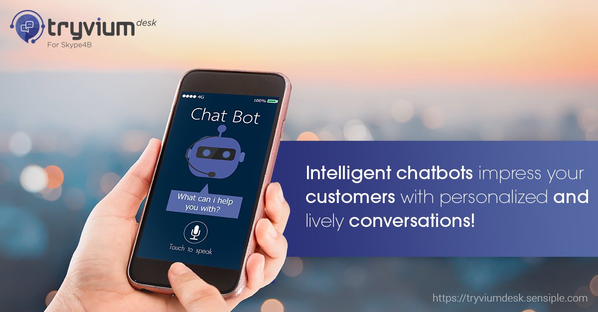 sensiple's tweet image. Tryvium Desk’s AI-based chatbots go beyond dull robotic responses. Create powerful customer relationships with human-like chatbots. For more, Visit: tryviumdesk.sensiple.com/features

#CustomerExperience #ServiceDeskSolution #NaturalLanguageProcessing #CRM #IVRIntegration