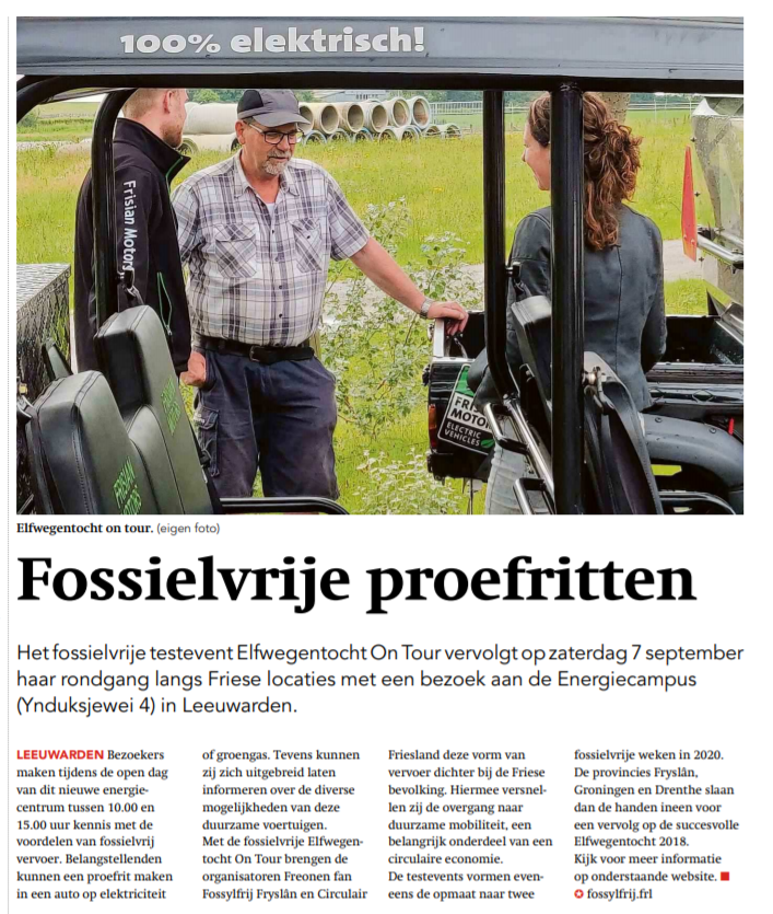 freonen's tweet photo. Zien we je zaterdag 7 september van 10.00-15.00 uur bij @energiecampus #Leeuwarden voor het vervolg van de @elfwegentocht On Tour? Maak gratis #proefritten in auto's op groengas/elektriciteit, óf probeer de @Ridecarver uit! (foto: Huis aan Huis Leeuwarden) https://t.co/NOQGl0vyKe https://t.co/rnhQag5QQs