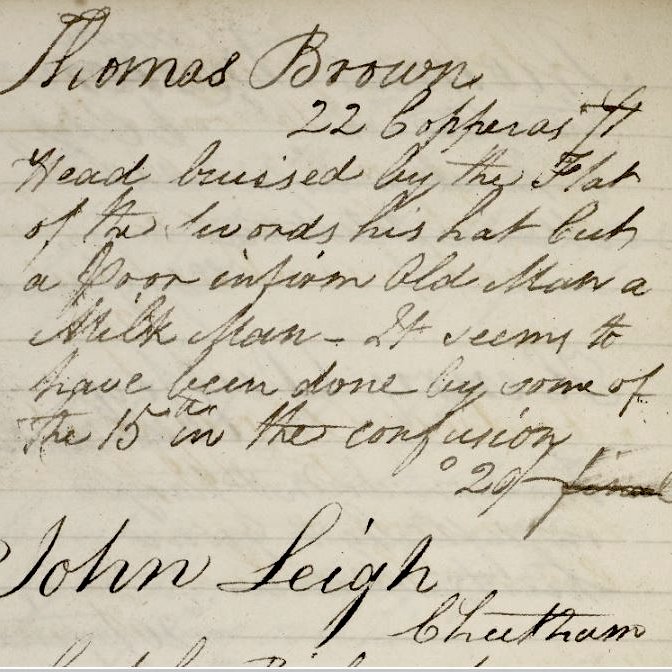 TheJohnRylands's tweet photo. Our Relief Book contains stories of the brave Mancunians who protested at Peterloo. Thomas Brown, an elderly man, came from Copperas Street to attend the peaceful meeting. While there, he was bruised by the flat of a sword. Read more online: https://t.co/6w6S24Vl9d #jrlPeterloo https://t.co/qR2ZDC8uHq