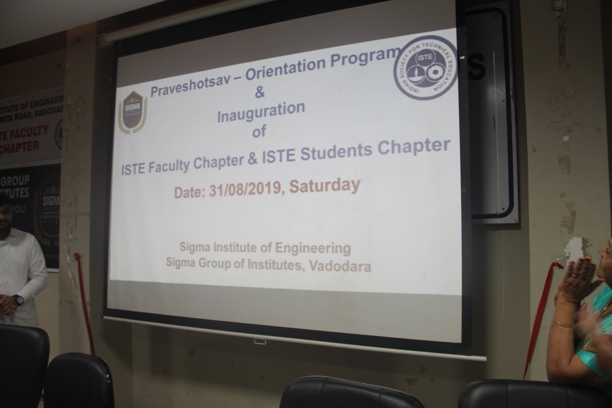 SigmaDegreeEngg's tweet photo. #Praveshotsav -Orientation Program # Inauguration Function of ISTE Chapters # Sigma Institute of Engineering- Vadodara https://t.co/85hZWI38dD