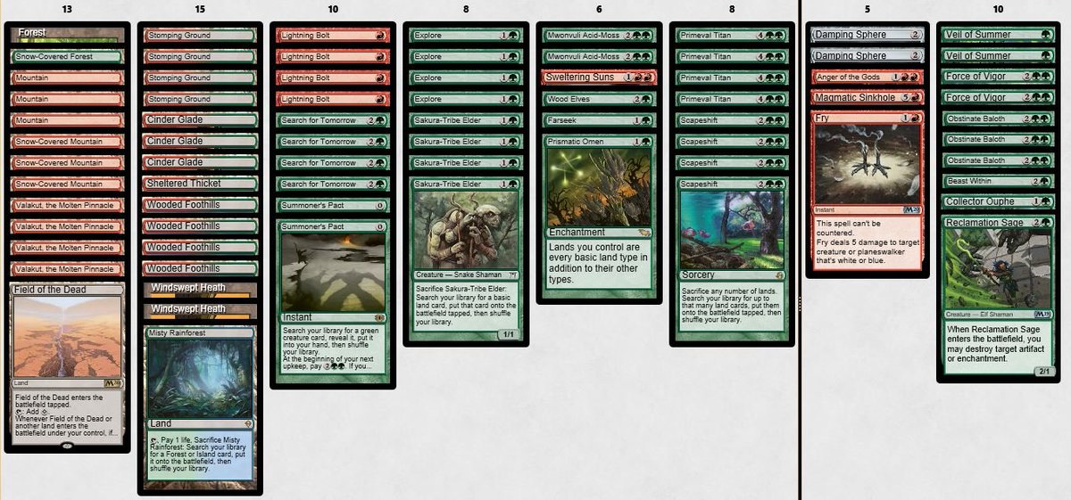jth_d's tweet photo. Latest Scapeshift list, @RappaciousOne and the shadow cabal making me want some Wood Elves over here.
#MtG #scapeshift #valakut https://t.co/2uiazHq1lg