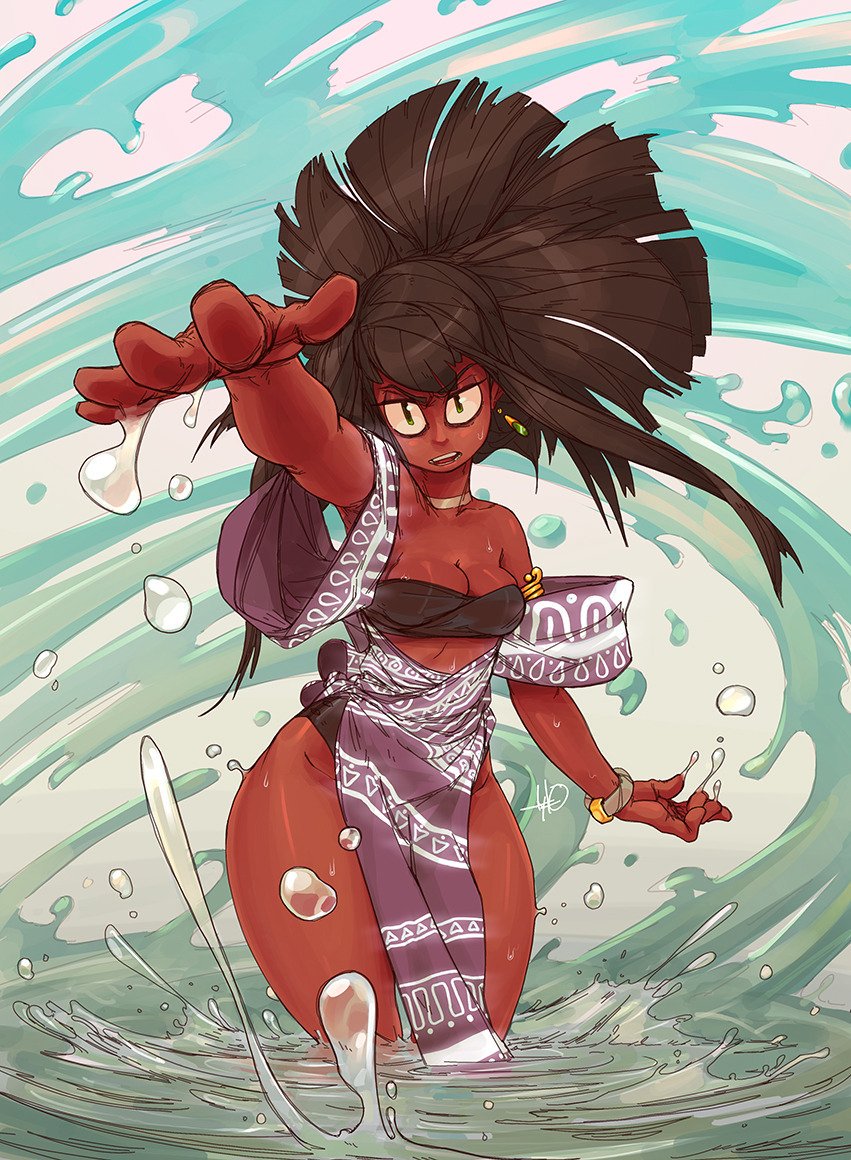 Water Spirit, a girl who found herself in a foggy marshland with magic powers. Bound to the waters of this mysterious land, she centuries helping lost souls exit the mazelike reeds of these mysterious marshlands.
