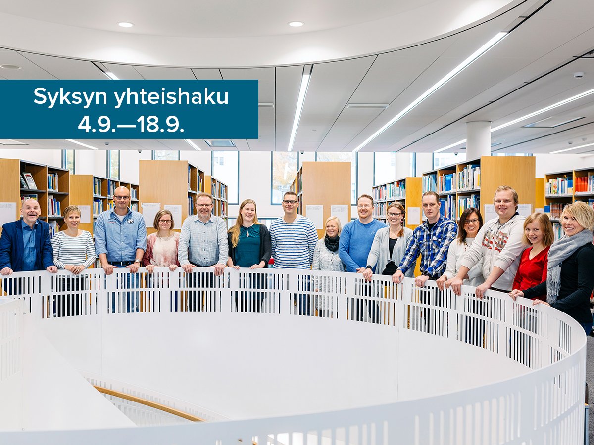 HAMK_UAS's tweet photo. Syksyn yhteishaku on startannut! Haussa päivä-, monimuoto- ja muuntokoulutuksia tekniikan- ja sosiaalialan, hoitotyön, sekä liiketalouden koulutuksiin. Katso tarkemmat tiedot koulutuksista ja hae! #hamk #yhteishaku #ylpeästiamk
https://t.co/qkxK0HIdMV https://t.co/k0VVZ9foc7