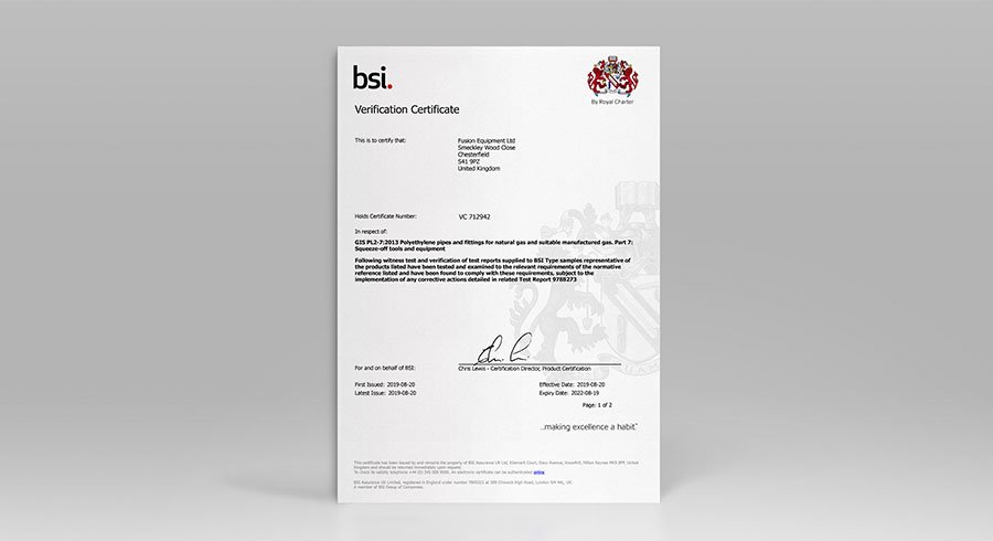 QUALITY GUARANTEE! It is exciting news to announce the certification by BSI of our Hydraulic Squeeze Tool 250, manufactured by our sister company FEL, and in full conformity to the standard GIS PL2-7:2013. Congratulations to the team for a great effort!
👉 bit.ly/2lyfVKn
