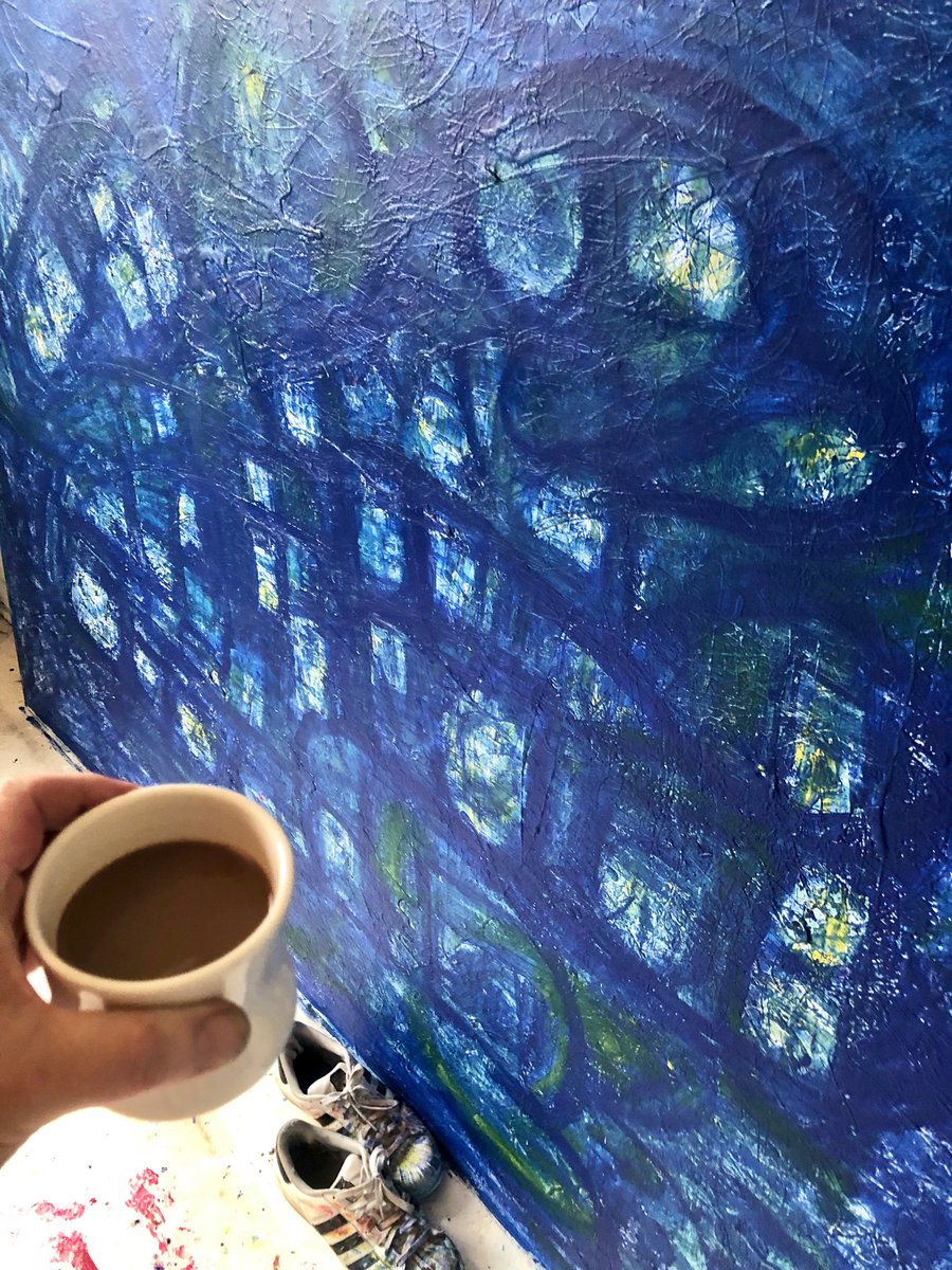 georghmk's tweet photo. #goodmorning  Starting my day at my Art Studio with a large oil painting ☕️
https://t.co/kaQua4dKox

#artstudio #Oslo #georgherman #Norge #blueart #oilpainting #artforsale #artforsalebytheartist #norskkunst #artoftheday https://t.co/720fSpfLVM