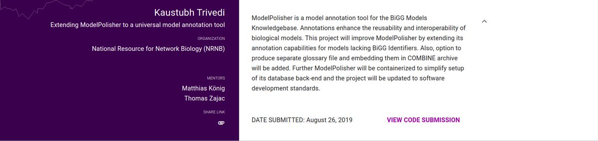 kaustubhtr1vedi's tweet photo. Successfully completed #gsoc '19 with #NRNB !
Thank You
@dr_drae, @konigmatt, Thomas Jakob Z. for your amazing guidance and ideas throughout the project #ModelPolisher.
Have a look at final report here: https://t.co/psOFaoJoTQ https://t.co/953d2crU1h
