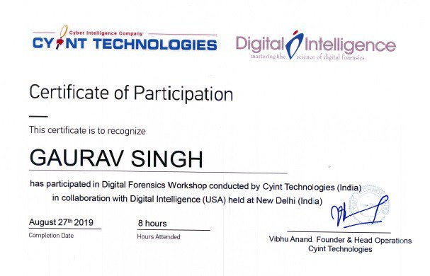 reach2gaurav's tweet photo. I would like to thank @CyintTech for organizing DFF (Digital Forensics with FRED) Training/Workshop by @digitalintell... We really enjoyed and learnt lots from this DFF Traing/Workshop. Thank you.....!!
#SelfiewithFRED #CyintTechnologies #DigitalIntelligence #FRED https://t.co/gyllqogFPe