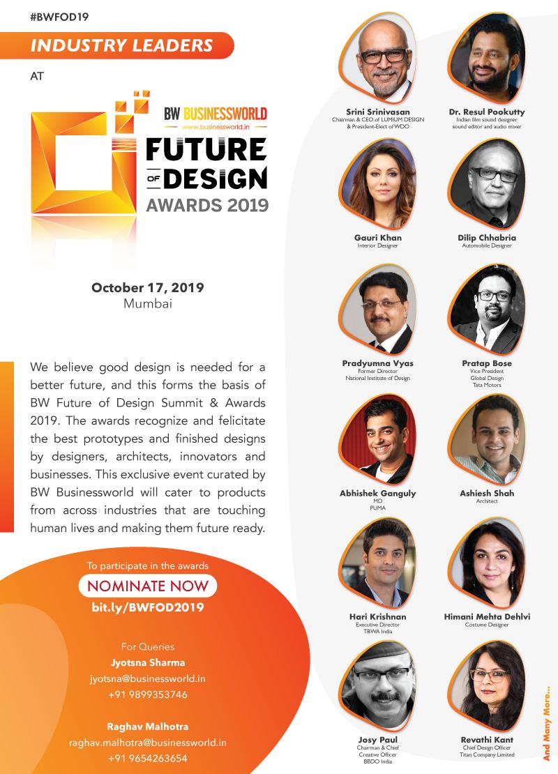 BWBusinessworld's tweet photo. Meet the Eminent Leaders at Future of Design Awards to be held on October 17, 2019 in Mumbai

To Nominate, Click: https://t.co/ZDLktUWqRu

#BWFOD19

@srini256 @LUMIUM @resulp @vyas_pradyumna @pradyumna_vyas @NID_India @bosepratap @TataMotors @gangulyabhishek @PUMA @BBDOINDIA https://t.co/kwNf3ED4ms