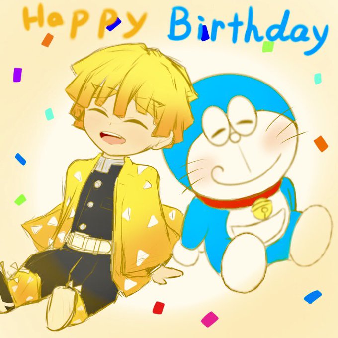 Yui@さんがTwitterに投稿した我妻善逸(鬼滅の刃)のイラスト。