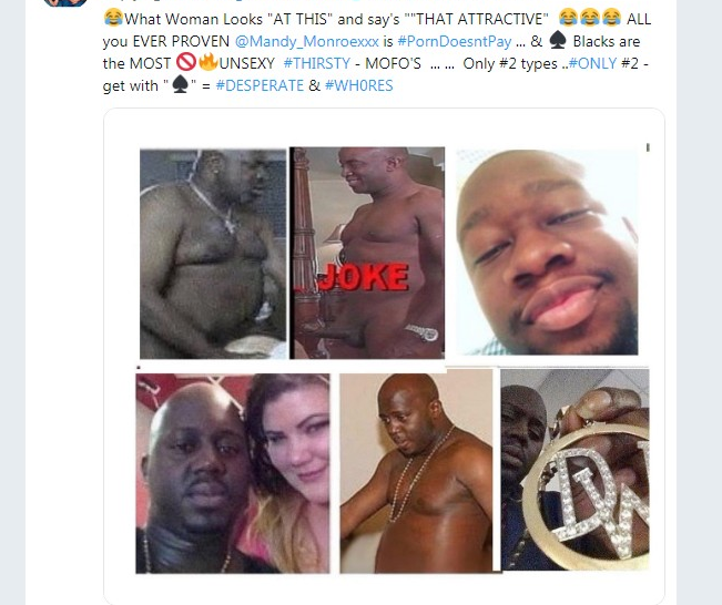 NeverMonroe's tweet photo. @theblackbull4u @socalcouple1000 @younglovinXXX @XXXNaughty69 @wife4blackcum @SensualHottie @chopperdigg @TiffanyMFC @Mandy_Monroexxx @paulandsally @SEX_Overlord @Luli_QoS @gf_slut @hotwife3bbc @TXKITTY69 @PawgSarahxxx @Laurasfun @KateTruu @jesscravesyoux @iamjanetfox @ASharedWife STOP TWEETING "Staci Leder Rausch" aka @Mandy_Monroexxx THIS RACIST GARBAGE YOU TYPICAL BLACK JOKE COWARD @theblackbull4u ... She doesn't NEED "THIS FAKE P0RN CRAP IN HER LIFE or any more WORTHLESS BLK JOKES and ... @socalcouple1000 you gotta be DESPERATE https://t.co/U2MpltlyhO