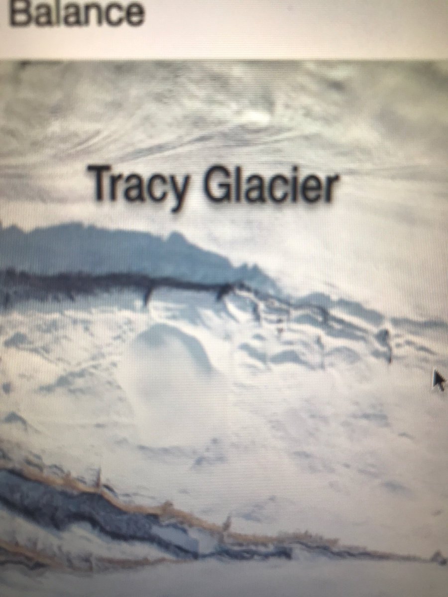 rach_fishman's tweet photo. Lovely to see a glacier named after our Professor! 

Unfortunately ice sheet melting creates a positive feedback loop in which there is a reduced albedo effect, increasing ice sheet melt and disrupting the Antarctic Bottom Water circulation.  

#marenvs19
#savetracy https://t.co/EnPh9uGcRi