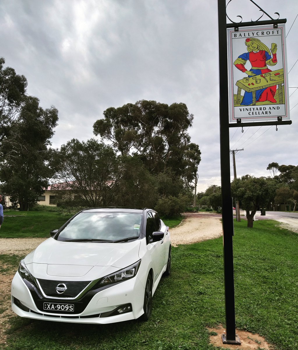 New 2019 Nissan Leaf Quiet but Quick. We will use the 40kw battery to run the house and winery at night. #NissanLEAF #V2G #sustainable #mybarossa #solarpower
