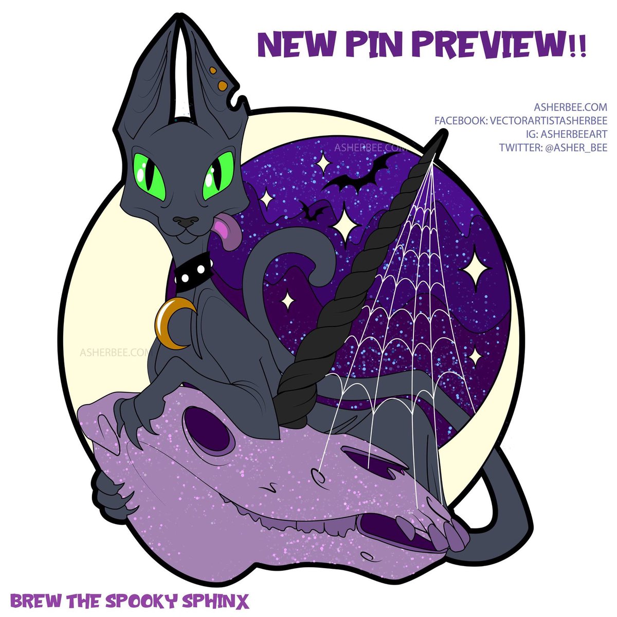 asher_bee's tweet photo. The future is looking a little #spooky... #halloweenpin #derpy #enamelpin #derp #thisishalloween #blackcatpin #blackcatsofinstagram #sphinxcat #blackcatappreciationday #unicornskull #spiderweb #spookypin #spookyart #halloweenart #popartstyle #drawingwhileblack https://t.co/Zsd4HnatwX