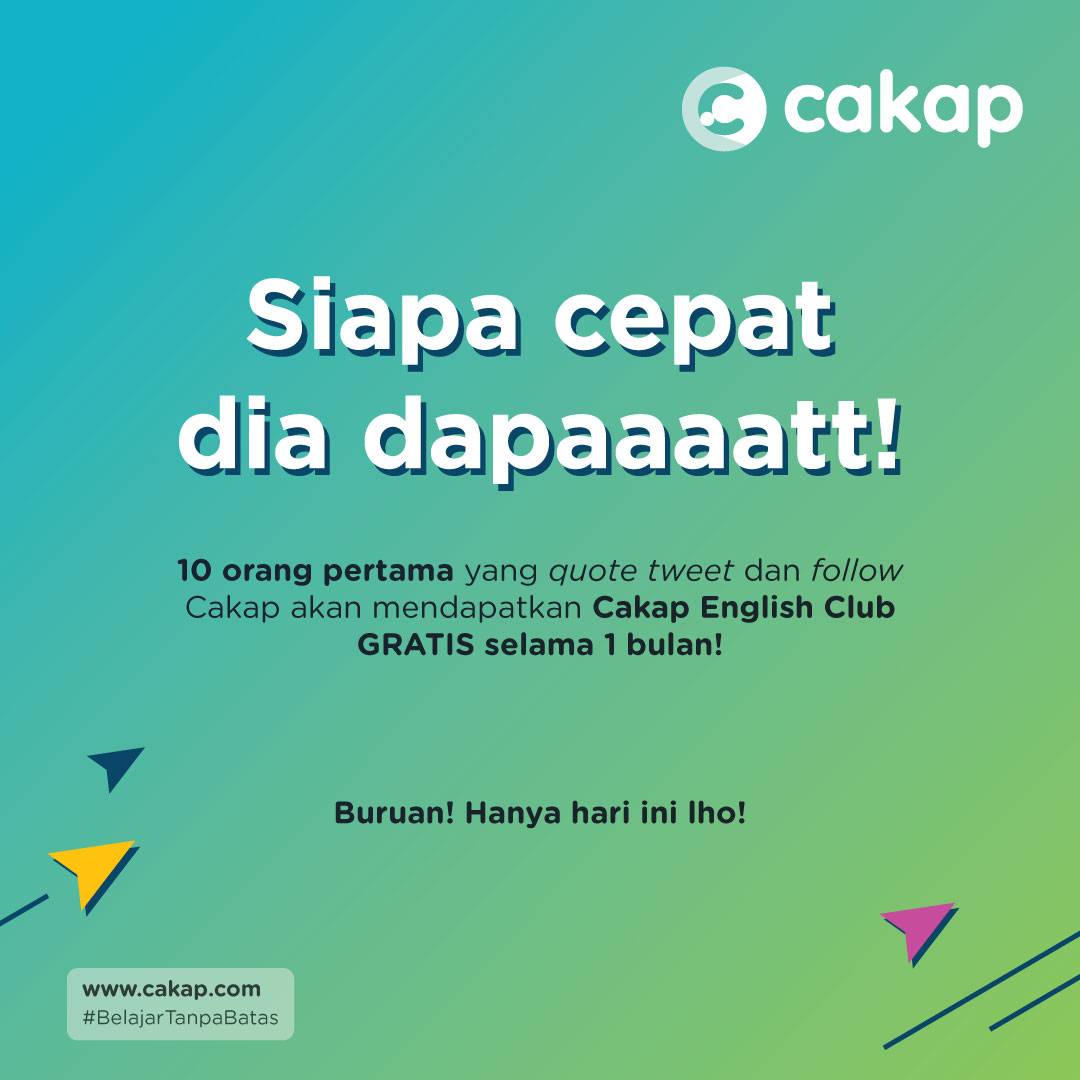 Cakap A Twitter Selamat Haripelanggannasional Sobat Cakap Cakap Mau Bagi Bagi Hadiah Nih 10 Orang Tergercep Bisa Dapet Sesi Cakap English Class Gratis 1 Bulan Caranya 1 Follow Cakapcom 2 Quote Tweet Ini