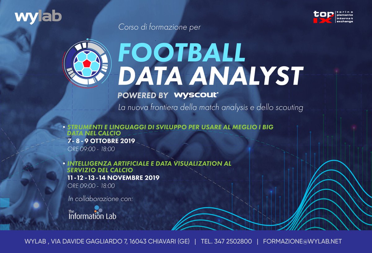 wylabincubator's tweet photo. ⚽️ #FootballDataAnalyst: spazio su @startup_italia al nostro corso organizzato in partnership con @top_ix, @Wyscout, #PlayerRank e #TheInformationLab.
➡️ https://t.co/B6lnMCgxlS https://t.co/9yFQ9AtAMV