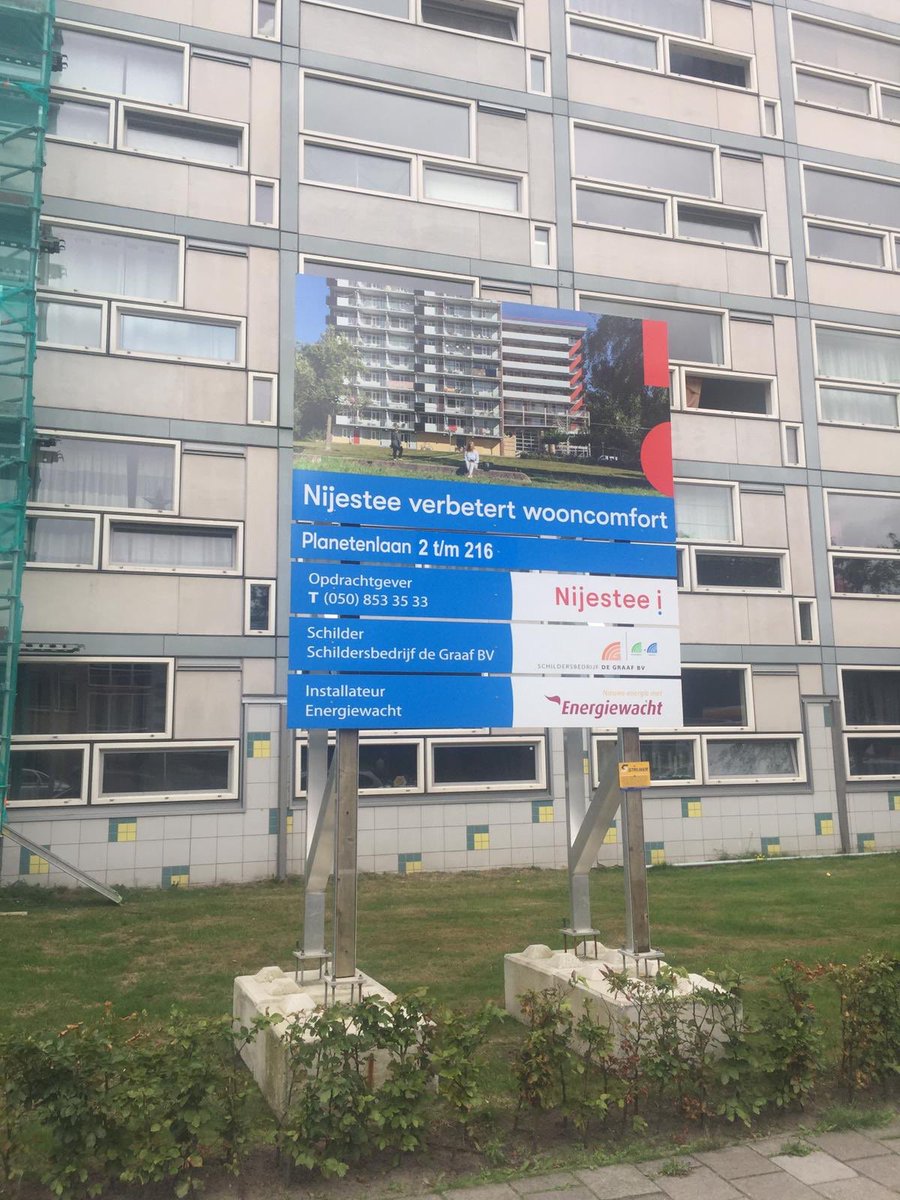We gaan 108 @Nijestee woningen aan de Planetenlaan in <a href="/paddepoel/">Paddepoel</a> verduurzamen en aansluiten op @WarmteStad
