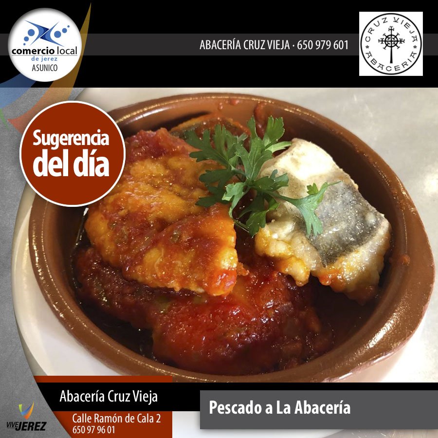 ComercioJerez's tweet photo. ¿Que te apetece disfrutar hoy de un buen pescado cocinado como te gusta?. Pues nada, vente a Abacería Cruz Vieja y prueba nuestro pescado a "La Abacería". Un placer al paladar difícil de resistir....

#gastronomia #jerez https://t.co/Ftpms2NSI8
